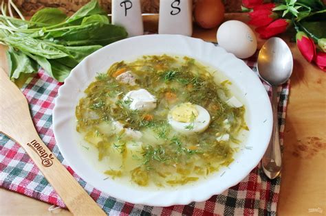 Суп с щавелем и яйцом пошаговый рецепт с мясом