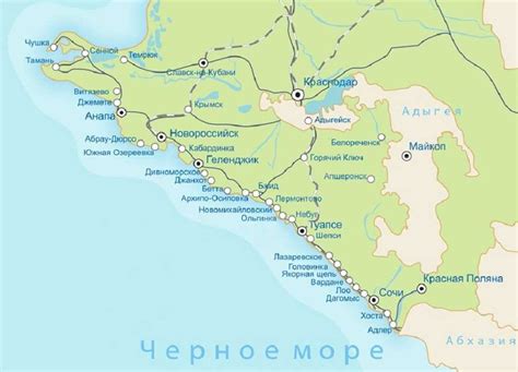 Джанхот на карте черноморского побережья