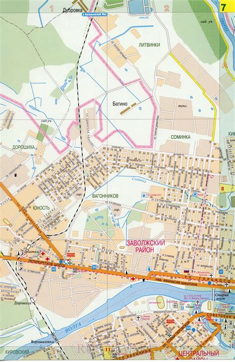 Карта находки с улицами и номерами домов