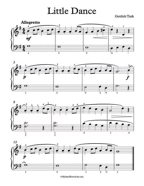 Легкие ноты для фортепиано